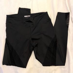 Forever 21 Black Leggings with Mesh Cutouts